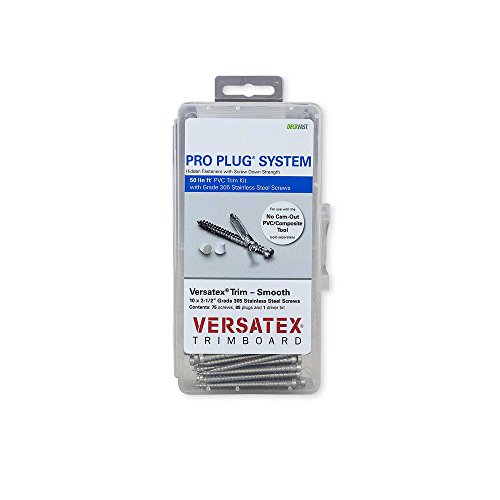 Pro Plug Kit for PVC Trim - Versatex Smooth Trim - 50 Linear feet with 2-1/2 Stainless Steel Screws