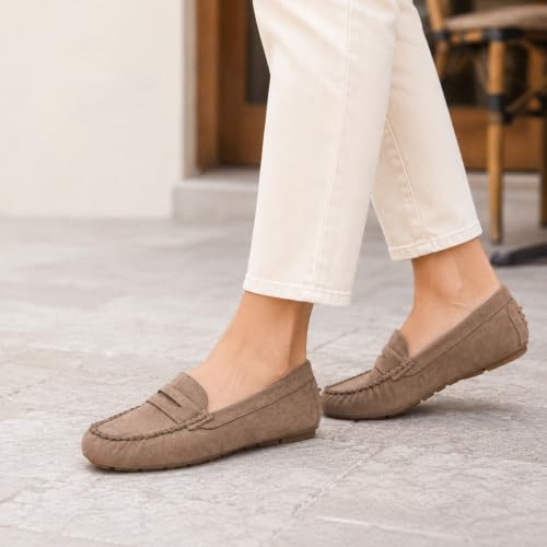 Image of Bernal Women's Non-Slip Penny Loafers - All-Day Comfort Flat Driving Shoes for Work Office & Casual Walking