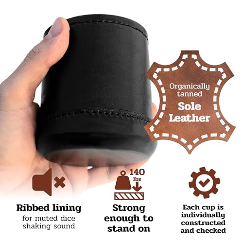 Golden Gate Dice Cup Set con 5 dados y copa de cuero miniatura 2