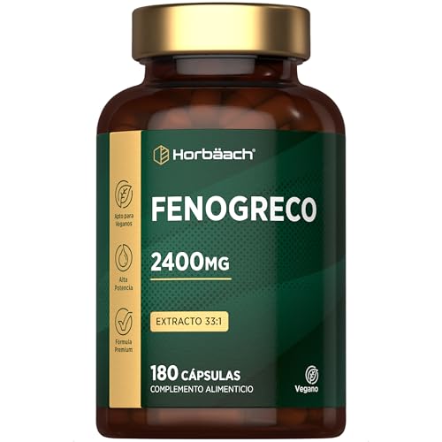 Fenogreco Cápsulas 2400mg | 180 Comprimidos Veganos en Polvo | Extracto de Semilla de Fenogreco | Máxima Potencia | Horbaach