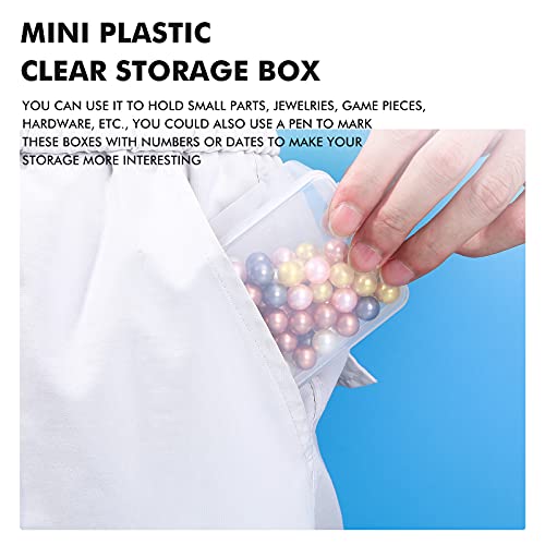 Image of 6 Pieces Mini Plastic Clear Beads Storage Containers Box for Collecting Small Items, Beads, Jewelry, Business Cards, Game Pieces, Crafts (2.48 x 2.48 x 1.57 Inch)