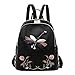 XMXYLP Rucksack mit Libellen-Stickereien, Oxford-Stoff, für Mädchen, schwarz, weiche Schultertasche