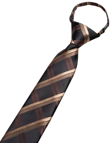 Image of Hi-Tie Boys Tie Pre-Tied Pocket Square Set Adjustable Kids Neckties Age 7-11 Years School UniForm Graduation