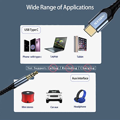 Scetrend Aux To Usb C Audio Jack Cord 3Ft, Usb Type C To 3.5Mm Aux Cord Adapter Cable Male To Male, Usbc To Auxiliary For Car Android Macbook Pro Samsung Galaxy S22 S21 S20 Google Pixel 3/4/5/Xl #TOP4