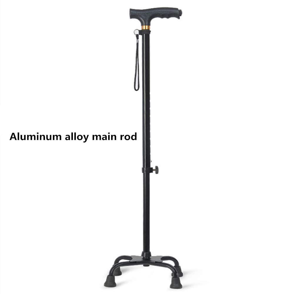 Muletas, Bastón con luz LED de Aluminio, empuñaduras en Las Cuatro Esquinas, Andador para Personas Mayores, 10 muletas Ajustables en Altura, livianas y duraderas Es Tan Amable de tu Parte