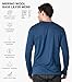 Merino Wool Base Layer Mens - 100% Merino Wool Shirts for Men Thermal Underwear Long Sleeve T-Shirt for Hiking Hunting (Medium, 190 Denim Blue)