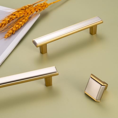 BEROSSA Nickel and Gold Cabinet Pulls Drawer Handle 3-3/4 Inch 10 Pack 2281 by BEROSSA - Used condition - Image 7