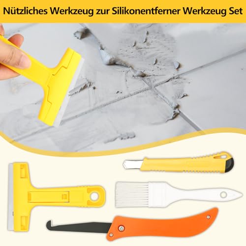 Sheryl&Rain 13 Stück Silikonentferner Werkzeug,Fugenentferner,Fugenkratzer zum Entfernen,Fugenglätter,Fugen Reparatur,Tapetenschaber,Fugenhaken,Silikon Abzieher,Pinsel,Bad