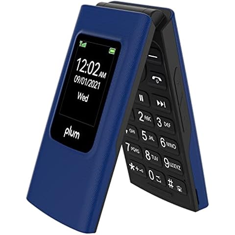 Plum Flipper 4G LTE Unlocked Flip Phone - Blue Cover