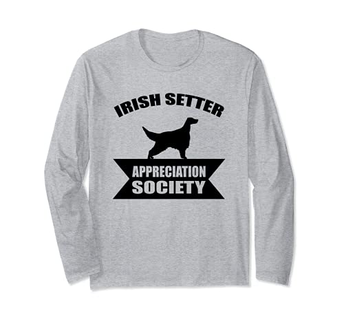 Irish Setter Dog Long Sleeve T-Shirt, Grey