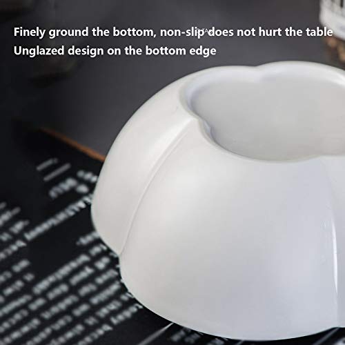 Reeedom Pure White Ceramic Bowl, Household Plum-Shaped Fruit Salad Bowl Tableware,Large Capacity Nordic Style Thickened Anti-Scald Soup Bowl Two Options,White,18.57.5Cm #TOP5