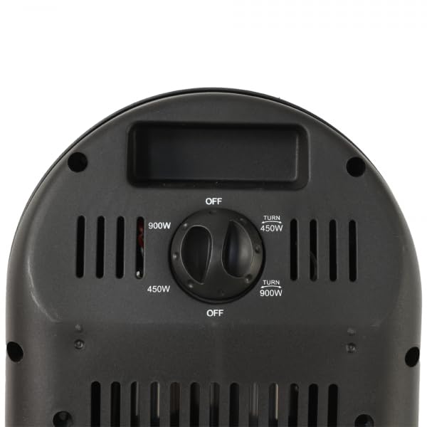 Estufa halógena de Carbono Fulgor 900W Negro y Plata | 2 potencias, función oscilante, 2 elemntos, termostato Regulable