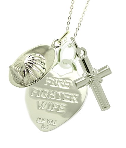 New York 925 Sterling Silver Firefighter Wife Necklace CXHAT