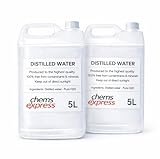 Chems Express 10 Litre (2x5 Litre) 100% Ultra Pure Distilled Water | 0ppm TDS | Automotive | Steam Iron and Cleaning