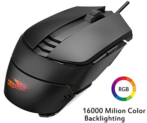 Pro RGB Gaming Mouse Wired,ET Robot Ergonomic Pro Gamer Mouse UP to 5000 DPI RGB LED Backlit with 6 Programmable Buttons,4 Adjustable DPI Levels,High-Precision,Aluminum Chassis for PC, Mac, Laptop,