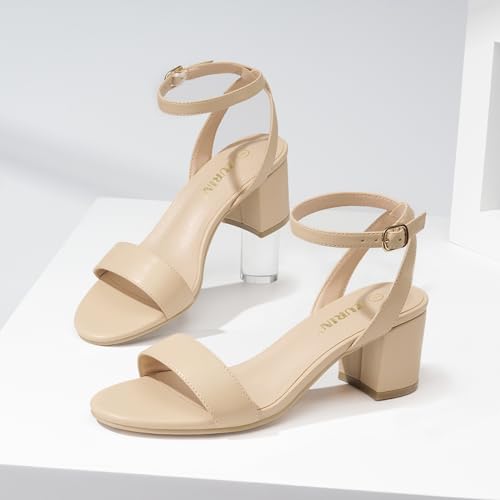 ZURIN Women's Black Low Block Heels, Open Toe Chunky Heeled Sandals with Ankle Strap, Comfortable Dress Pumps Shoes for Wedding Guest Evening Graduation Prom 2.24 inch4