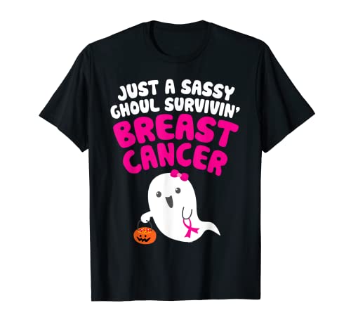 Descarado Ghoul Sobreviviendo Cáncer De Mama Halloween Fantasma Lindo Camiseta