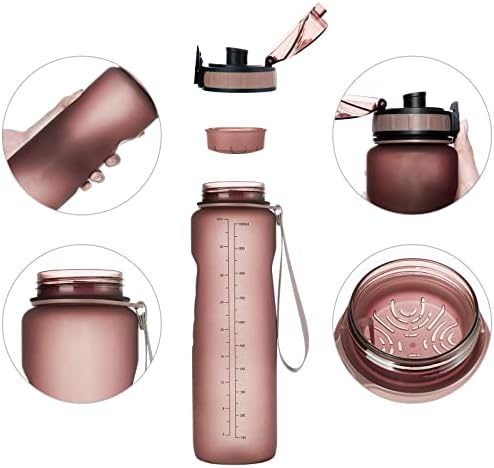 TOPLUS Water Bottles Drink Flasks Cycling Bottles500ml1 litre1.5 litre Hydrate BPA Free Non-Toxic Plastic Sports Drinking Bottle for Kids, Gym, Fitness, Outdoor, Cycling, SchoolPink