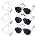 Sucrain 6 Pieces Playing Cosplay Toy Black Sunglasses with Earpiece Earplugs Ring Bearer for Halloween Costume