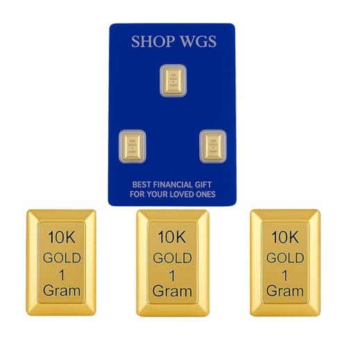 Set of 3 Gold Bullion Bars for Storage and Gifts