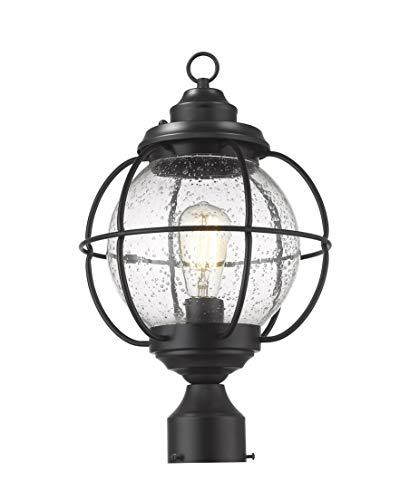 Redeast Outdoor Post Light, Outdoor Post Lantern, Exterior Post Lighting Fixture, Outdoor Pillar Lamp, Patio Post Lighting Fixture (Black, 17.32H)