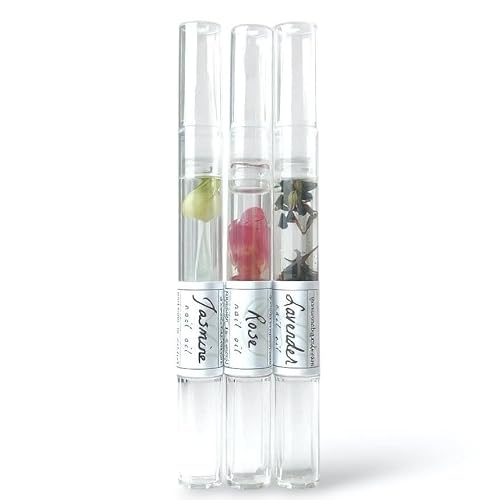 Greenmade goods Lavender, Jasmine, Rose Cuticle Oil Trio, 3-Pack Gift Set