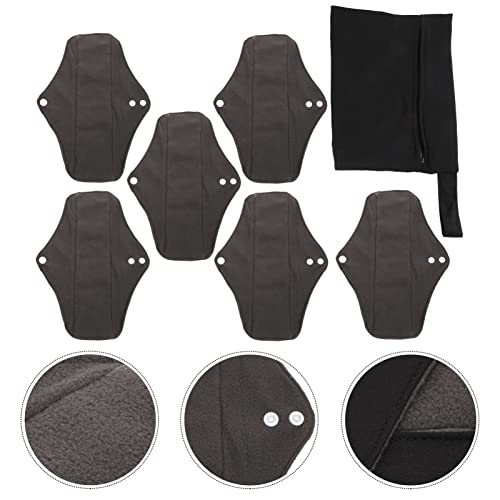 EXCEART 1 Conjunto de Carvão Almofadas Menstrual Reutilizável Preto Sanitária Menstrual Almofadas La