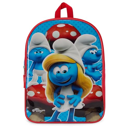 Nickelodeon Mochila infantil 15 para meninos | Alças acolchoadas e compartimento grande com zíper, Azul Smurfette, 15 Inch, Moderno