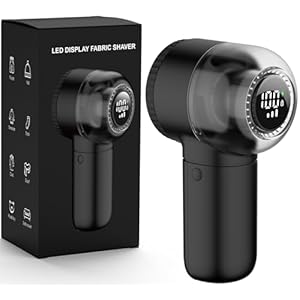 Fabric Shaver Electric Lint Remover Rechargeable Sweater Shaver Dual Protection Removable Bin Easy Remove Fuzz Lint Pills Bobbles (Black)