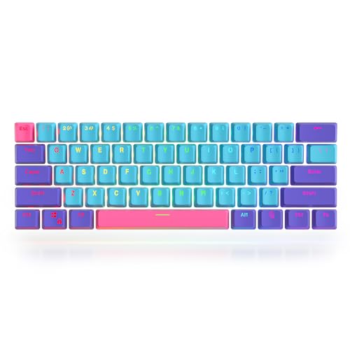 Image of WHYSP PBT Keycaps 60% for 60 Percent Keyboard OEM Profile Backlit Key Cap Replacement 6.25U Space Bar