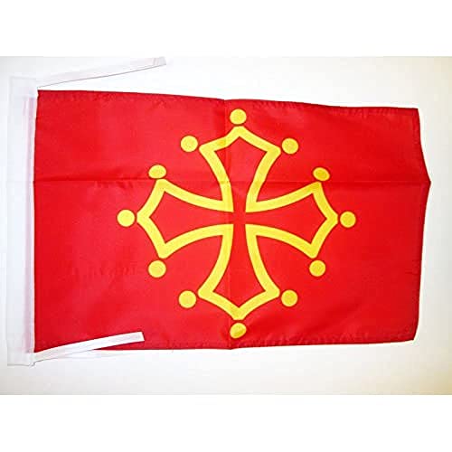 AZ FLAG, French Province of Languedoc Flag, 18'' x 12'', 100% Polyester France province Small Banner with Two Cords