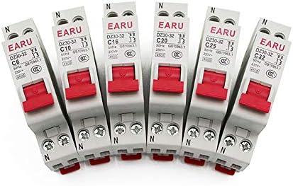 DZ30-32 DPN 1P+N Mini Circuit Breaker MCB 6A 10A 16A 20A 25A 32A Din Rail Mounting Cutout Miniature Household Air Switch OEM DIY (Rated Current: 20A)