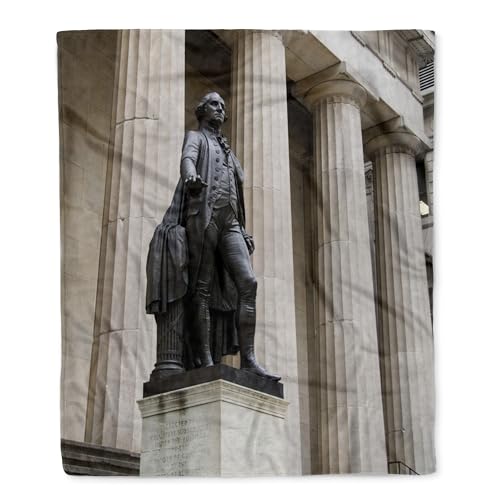 3dRose George Washington, Federal Hall, New York City - US33 BBA0054 - Bill Bachmann Silktouch Minky Blanket