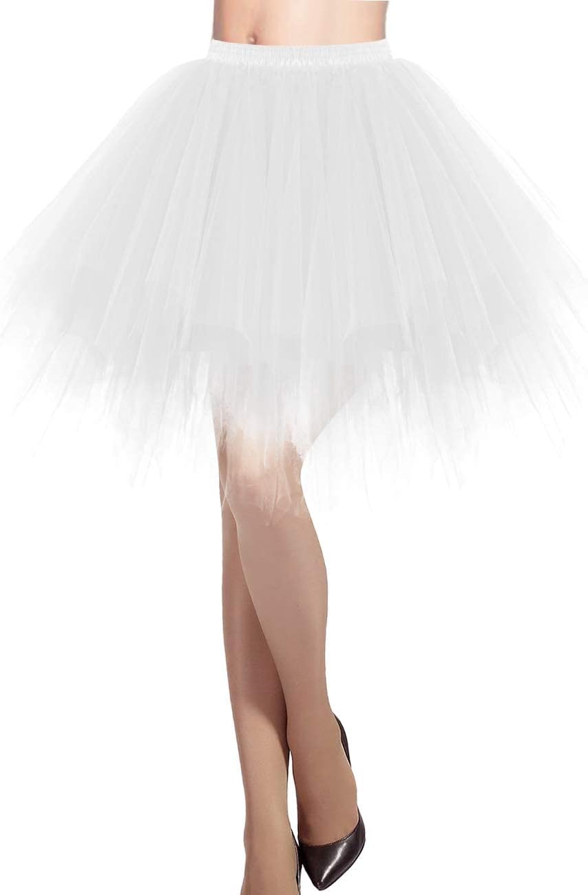 DRESSTELLSWomen's Short Tutu Ballet Bubble Skirt 50's Tulle Party Vintage Petticoat