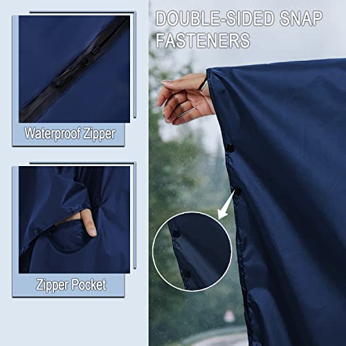 Image of salamra Rain Poncho Jacket - Hooded Waterproof Raincoat with Pocket for Women Men Adults