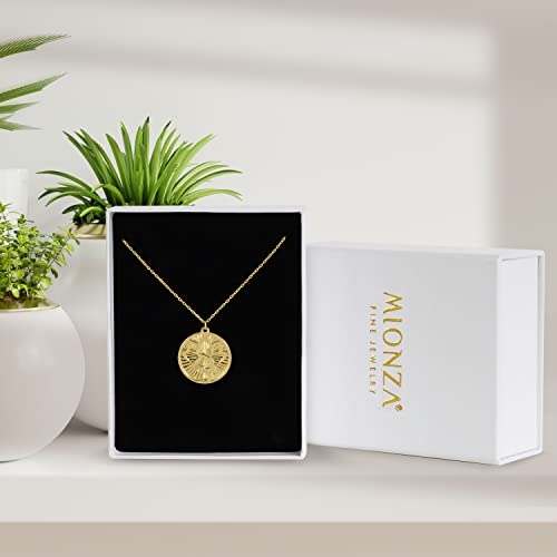 Mionza 14K Solid Gold Lotus Flower Necklace For Women,Delicate Lotus Flower Pendant, Nature-Inspired Jewelry For Everyday Wear,Birthday Gift For Her. 18" #TOP4