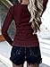 BTFBM Women Long Sleeve Shirts Fall Tops V Neck Button Up Henley Shirts Slim Fit Ribbed Knit Spring Casual T-Shirts 2026(Wine Red,Large)