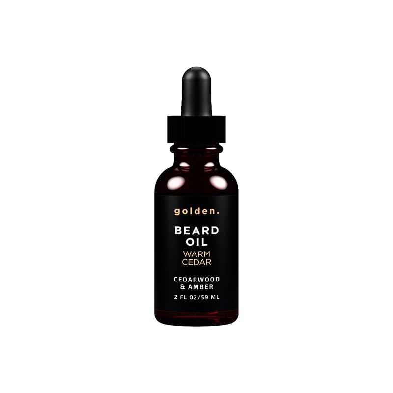 Óleo para Barba Golden Grooming Company com Amêndoa-Doce, Jojoba, Argan e Vitamina E, Cedro Quente, 60 mL