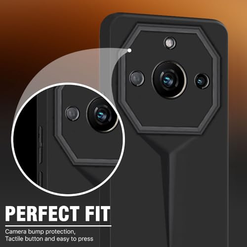 Image of WOW IMAGINE Back Cover for Realme Narzo 60 PRO | 11 PRO | 11 PRO Plus 5G | Blade Series Ultra Thin Case with Lightweight Design | Camera Protection | Soft Matte Silicone Flexible Mobile Case - Black