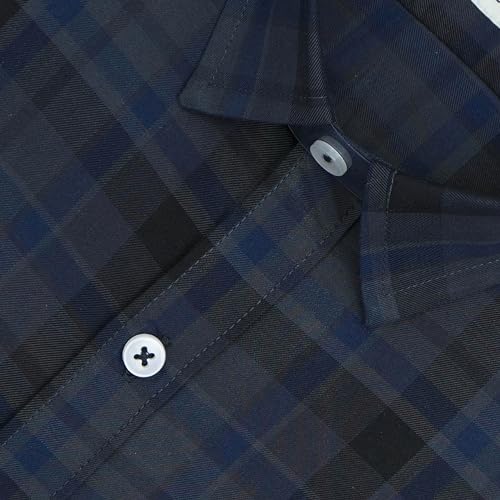 Image of GHPC 100% Cotton Checkered Half Sleeves Regular Fit Formal Shirt for Men