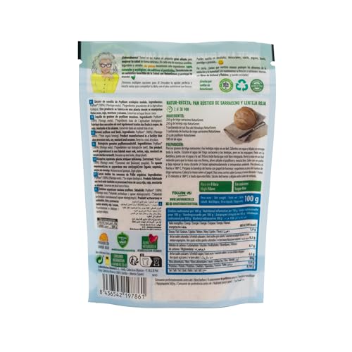Miniatura 4 de Naturgreen - Cáscara De Semilla Molida De Psyllium Ecológico, Plantago Ovata, Alto Contenido En Fibra, Bajo Contenido De Grasa, Sin Gluten, Sin Huevo, Sin Lactosa, Contiene 100 G