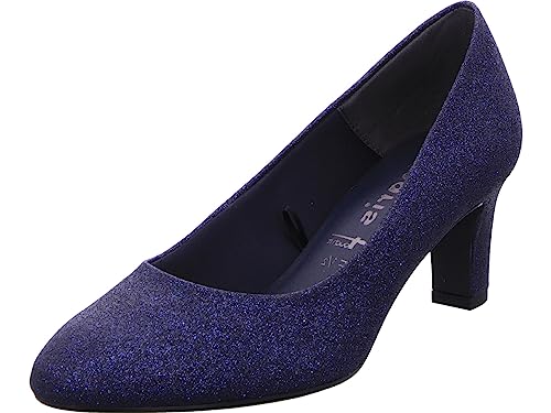 Tamaris Damen Pumps Vegan Blockabsatz; Navy Glam/blau; 42 EU