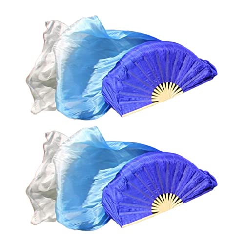 Voiles d'éventails danse du ventre 180 cm en soie fluide et structure pliable - 5