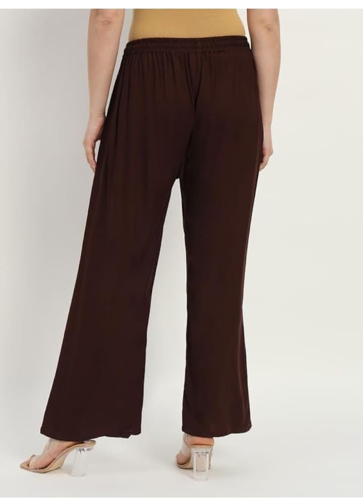Image of Stylish Free Size Palazzo Pants for Women and Girls | Comfortable Cotton Fabric | Breathable & Soft | Adjustable Dori | Perfect for Everyday