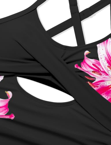 Image of Girl Swimsuit One Piece Cutout Ruched Bathing Suit for Girls Color Block Adjustable Straps Pad Swimwear 9-18y