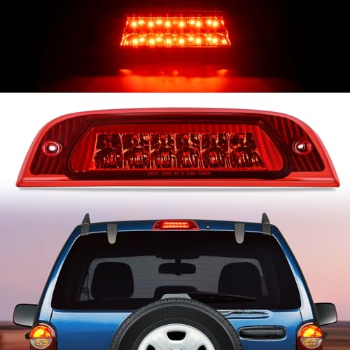 Image of Nilight Third Brake Light Tail High Mount 3rd Stop Lights Red Lens Compatible with Jeep Liberty 2002 2003 2004 2005 2006 2007 Van SUV Rear Center Cab Lamp