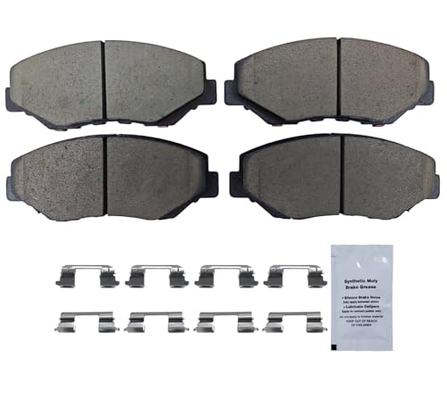 Image of HUSCH D914 Front Ceramic Brake Pads Kit Fit For Acura ILX 2013-2015, For Honda Accord 2003-2017, For Civic 2012-2021, For CR-V 2002-2006 2012-2016, For CR-Z 2016, For Element 2003-2011, For Fit 2014