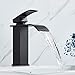 JUNSHENG Rubinetto Bagno Cascata,Rubinetto Monocomando per Lavabo da Bagno Nero, Rubinetto Bidet per Acqua Calda e Fredda Disponibile,Struttura in Ottone