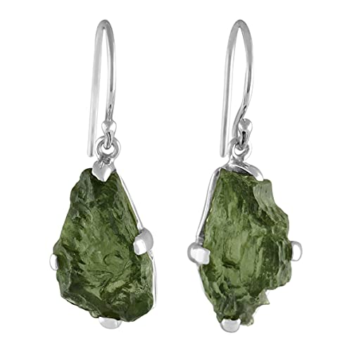 Starborn Natural Rough Prong Set Dangle Earrings