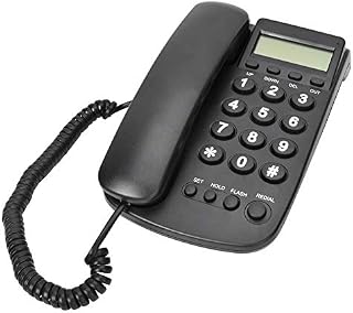 Corded Phone, Landline Phone with Answering Machine, Desktop Wall Phone for Home/Hotel/Office with Automatic Identification of the FSK/DTMF Dual System(black)